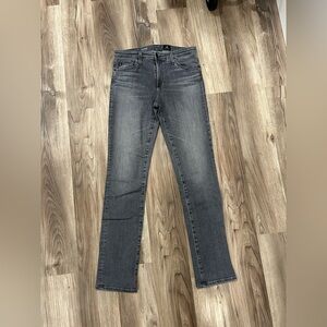 Ag Adriano Goldschmied Black Straight Leg Denim